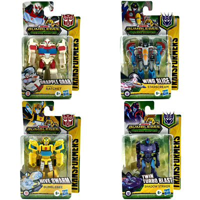 4x TRANSFORMERS BUMBLEBEE CYBERVERSE ADVENTURES FIGUR RATCHET STARSCREAM STRIKER
