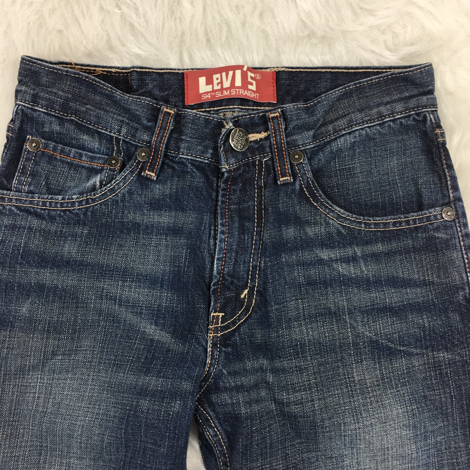 Levi's 514 Red Tab Boys Slim Straight Denim Jeans 14 Regular 27x27