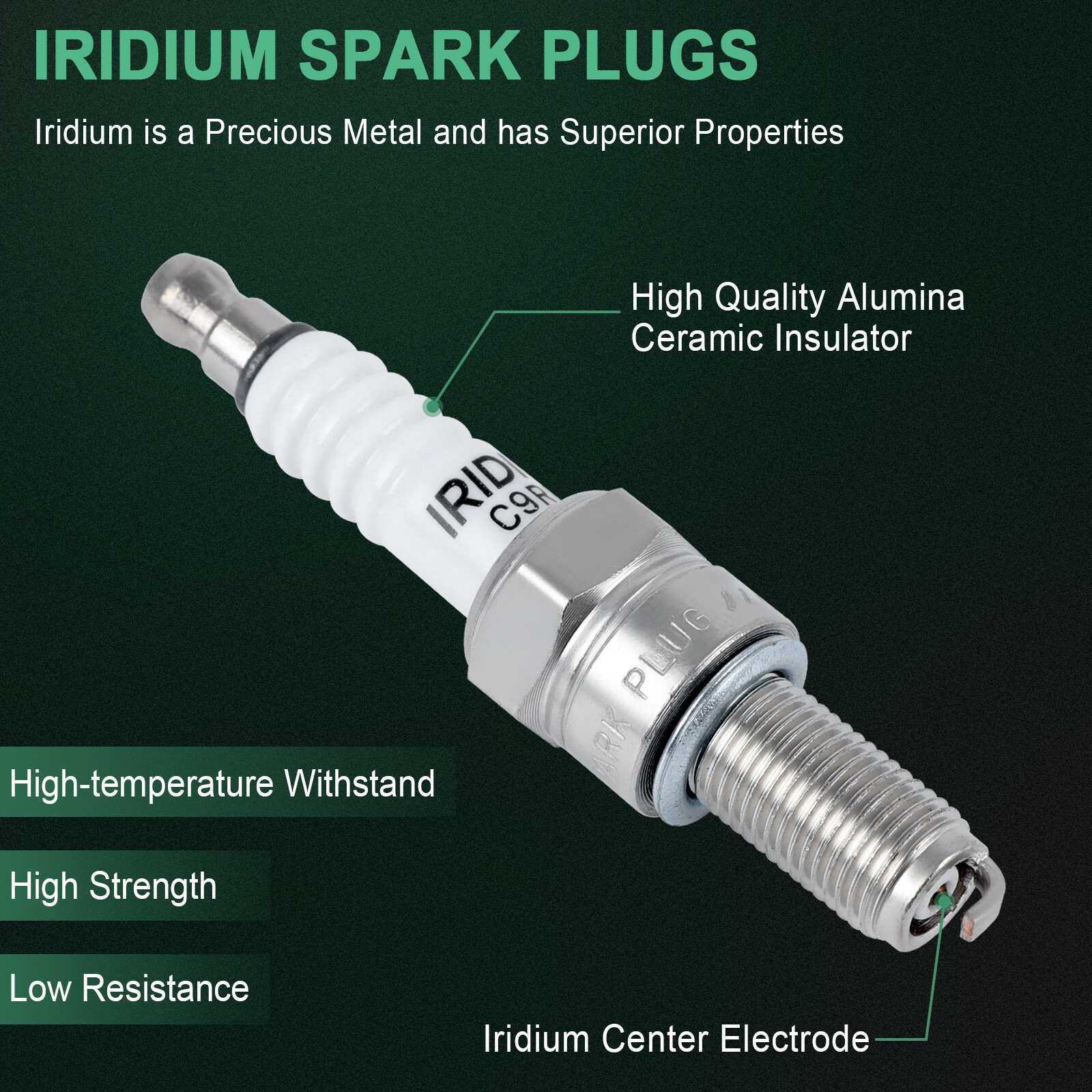 4x Iridium & Platinum Spark Plugs For 1988-1990 Kawasaki ZX