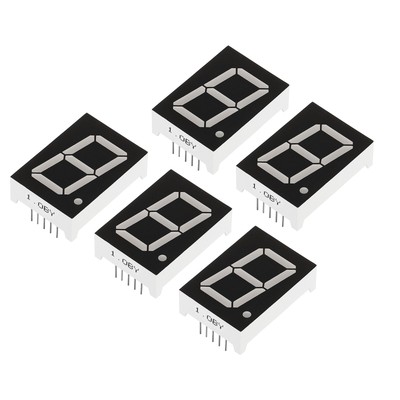 5Pcs Common Anode 7Segment 10Pin 1Bit 2.1V 1'' LED Display Yellow