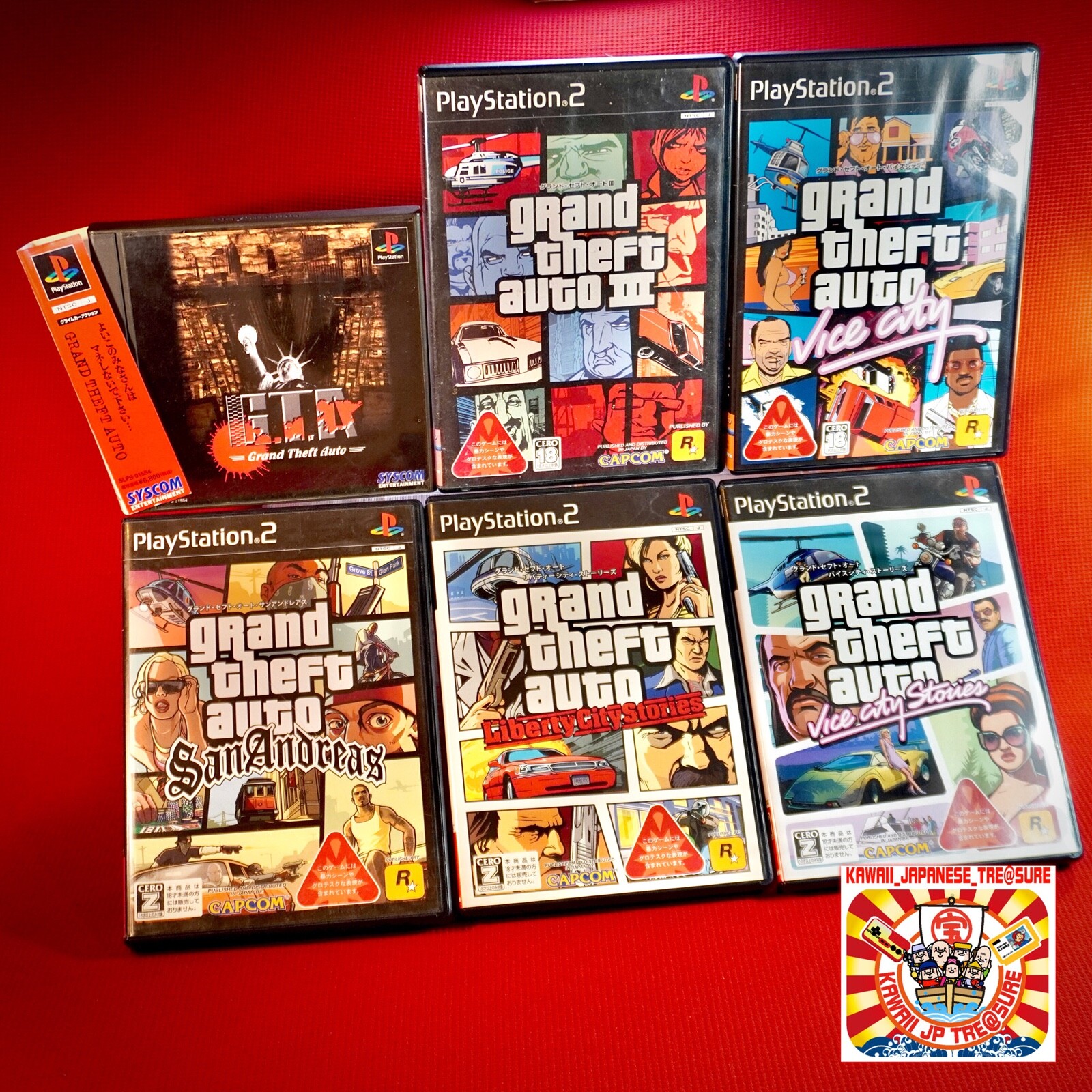 Grand Theft Auto PS1 PS2 Lot6 w/Map Sony Playstation 3 Vice Grand Theft Auto PS1 PS2 Lot6 w/Map Sony Playstation 3 Vice