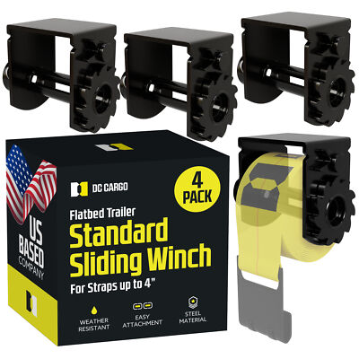 DC Cargo Flatbed Sliding Winch, 4-pack