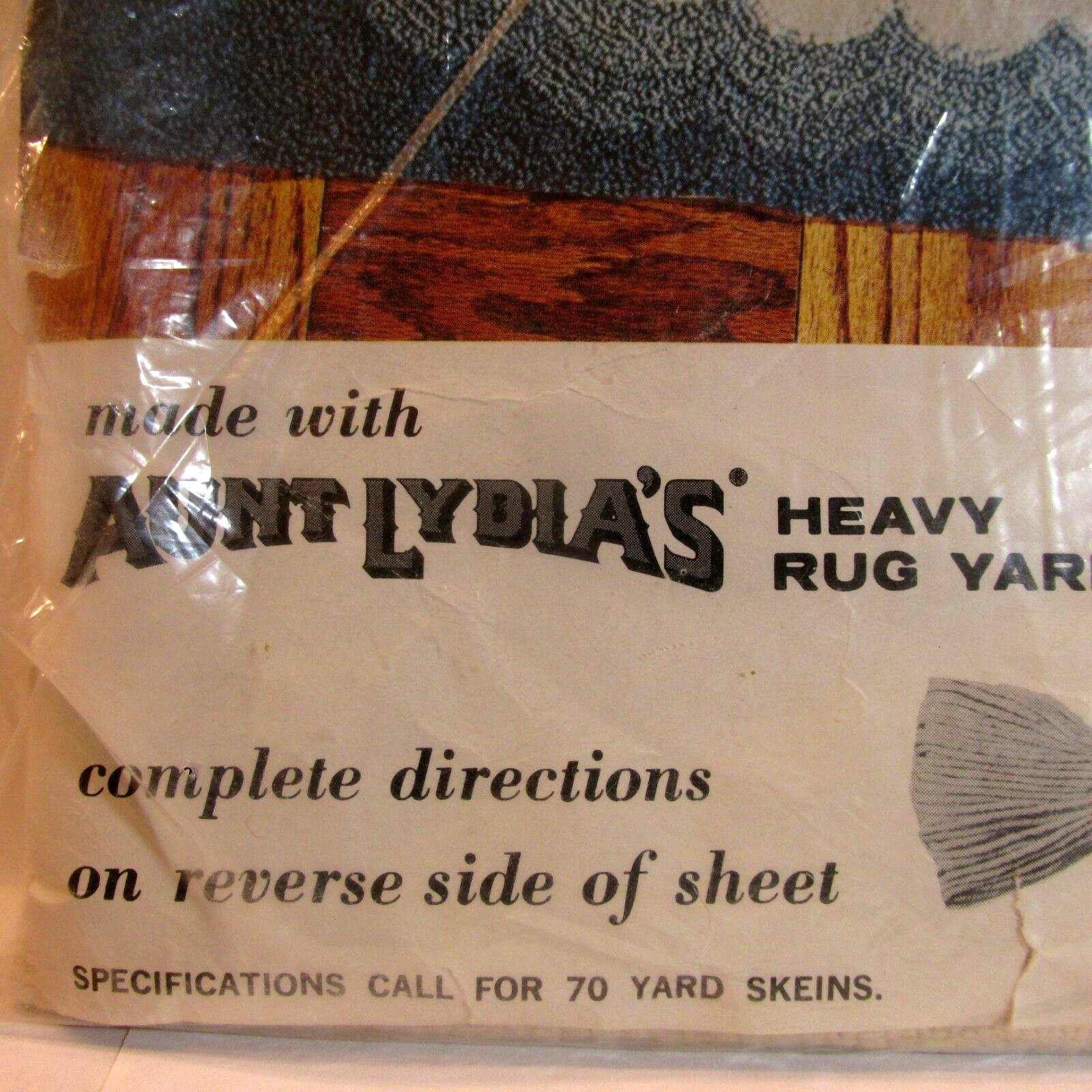 Aunt Lydias Punch Needle Rug Stamped Canvas  Blue Plate Pattern  24x36  Sealed