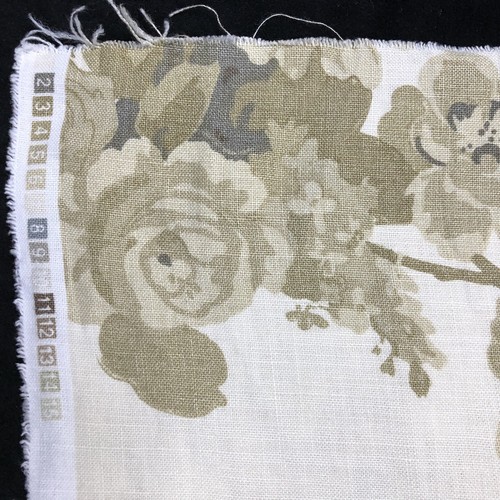 Chateau Lafitte Fabric Made in Switzerland Linen Tan Floral 30