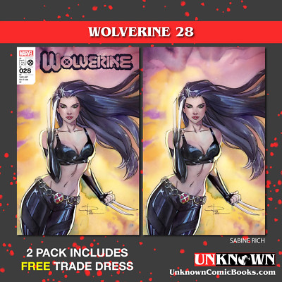2 Pack **Free Trade Dress** Wolverine #28 Unknown Comics Sabine Rich Exclusive V