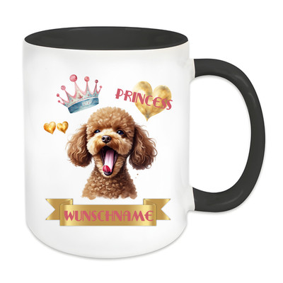 Hundetasse,Rasse, Pudel mit Wunschname, Princess, Geschenkidee, Poodle, A6203