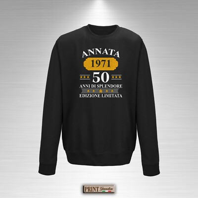 Felpa PERSONALIZZATA annata compleanno ANNO data nascita vintage idea regalo