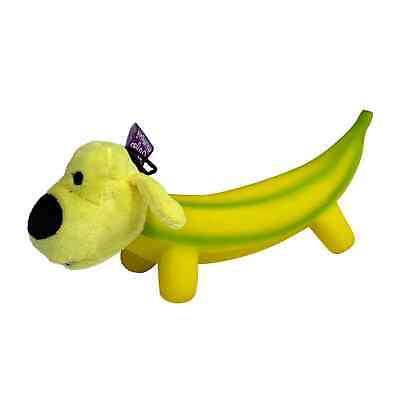 Multipet Smiling Dog Loofa Pals Latex Plush Dog Toy, Banana Shaped 