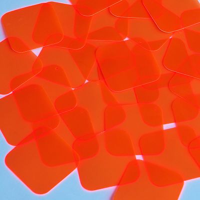 Square Diamond Vinyl Shape 1.5'' Orange Go Go Fluorescent Edge Glow