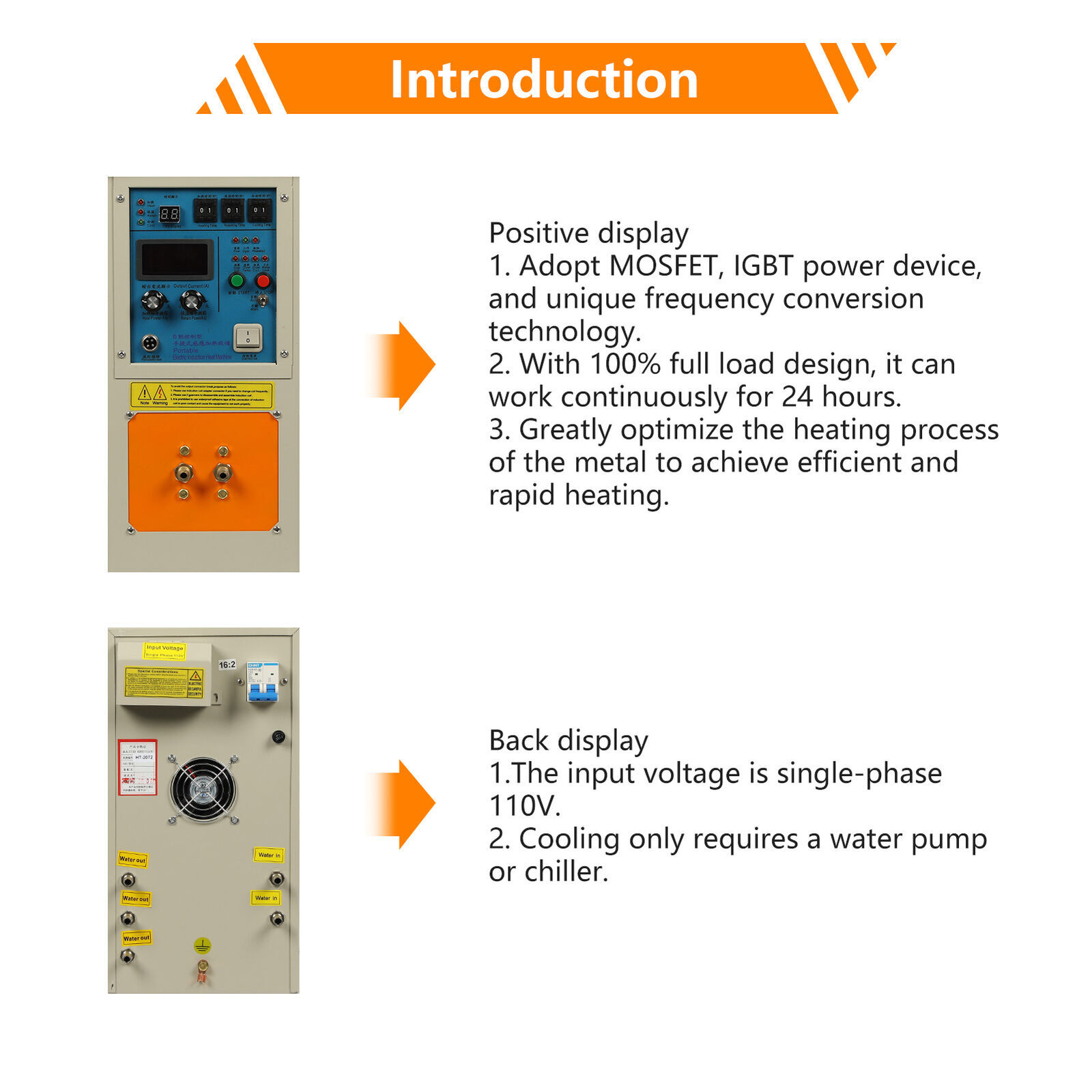 Melting Furnace 15KW High Frequency Induction Heater Furnace 30-100 KHz 3992 ℉
