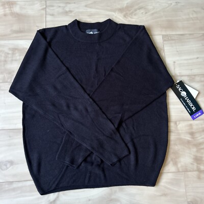 Sag Harbor Sweater Womens Large Black 100% Acrylic
