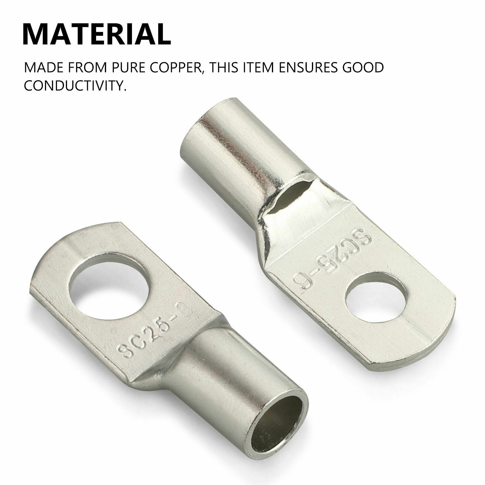 280Pcs Copper Wire Ring Terminal Lug Bare SC Battery Welding Crimp