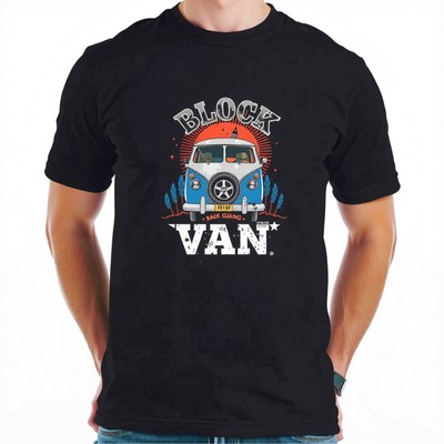 Vintage-Style Graphic T-Shirt ''BLOCK '' Retro Design