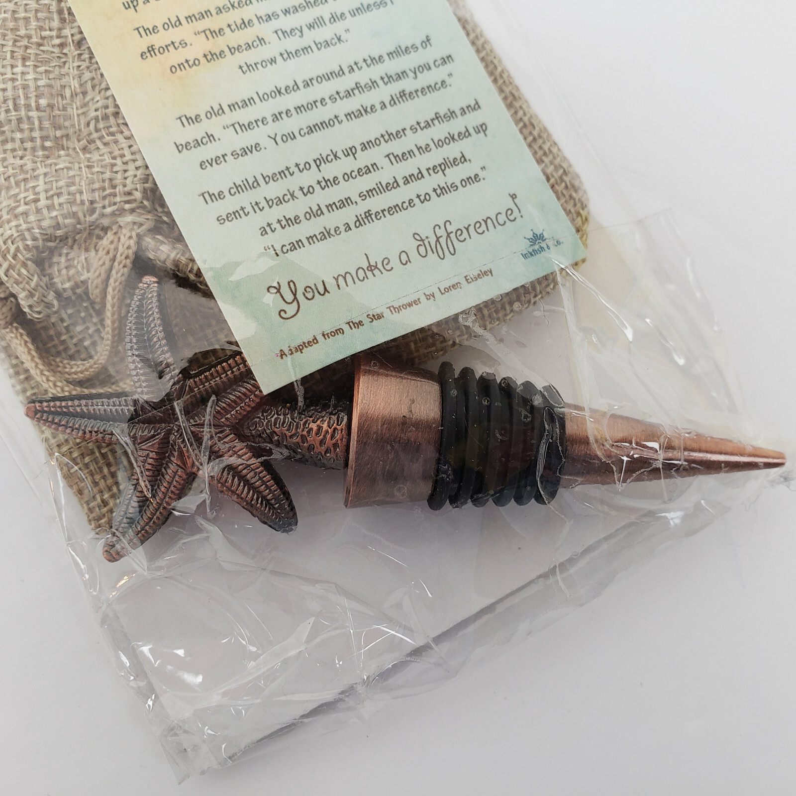 Ink Fish & Co Bronze Starfish Wine Bottle Stopper