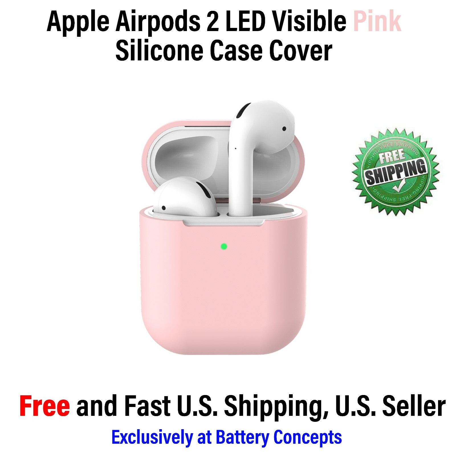 Apple AirPods Silicone Case Cover PINK for Gen.1 & 2 Apple Apple AirPods Silicone Case Cover PINK for Gen.1 & 2 Apple