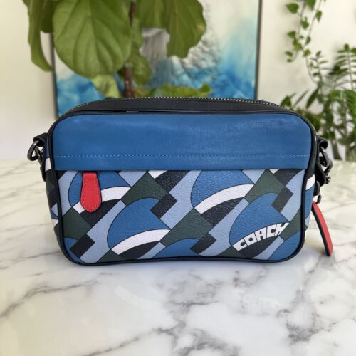 Coach Graham Crossbody Bag With Deco Bridge Print 1976 Blue Coach Graham Crossbody Bag With Deco Bridge Print 1976 Blue