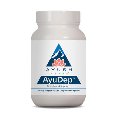 Ayush Herbs AyuDep - Saffron & Ashwagandha Supplements, Uplifting Formula for Women & Men, Herbal Support for Adults - 90 Vegetarian Capsules (1 Count) Main Image