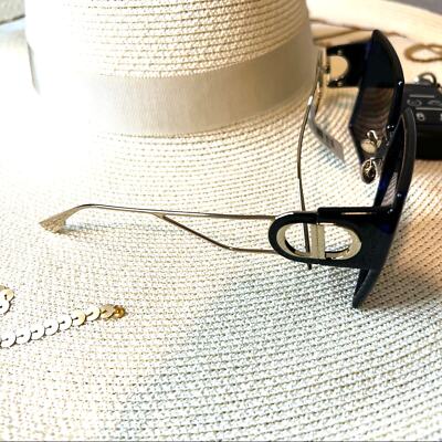 Pre-owned Dior Large Blue & Black Havana Sunglasses, “30 Montaigne”