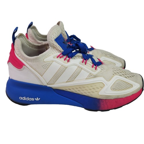 Adidas ZX 2K Boost Womens White Pink Blue Athletic Shoes