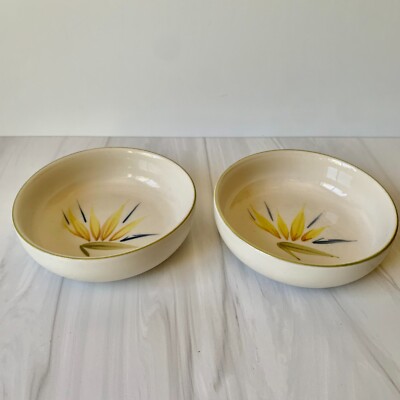 Winfield Bird of Paradise Fruit Dessert Sauce Bowl Set of 2 Made in USA 4 7/8''