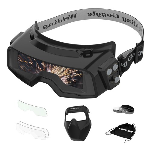 True Color Auto Darkening Welding Goggles/ Glasses with Shade Range 4/5-9/9-13