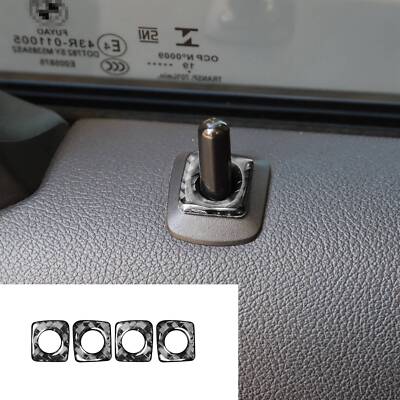 For BMW 3 Series 325li 330d 335 Carbon Fiber Inner Door Bolt Lock Down Ring Trim