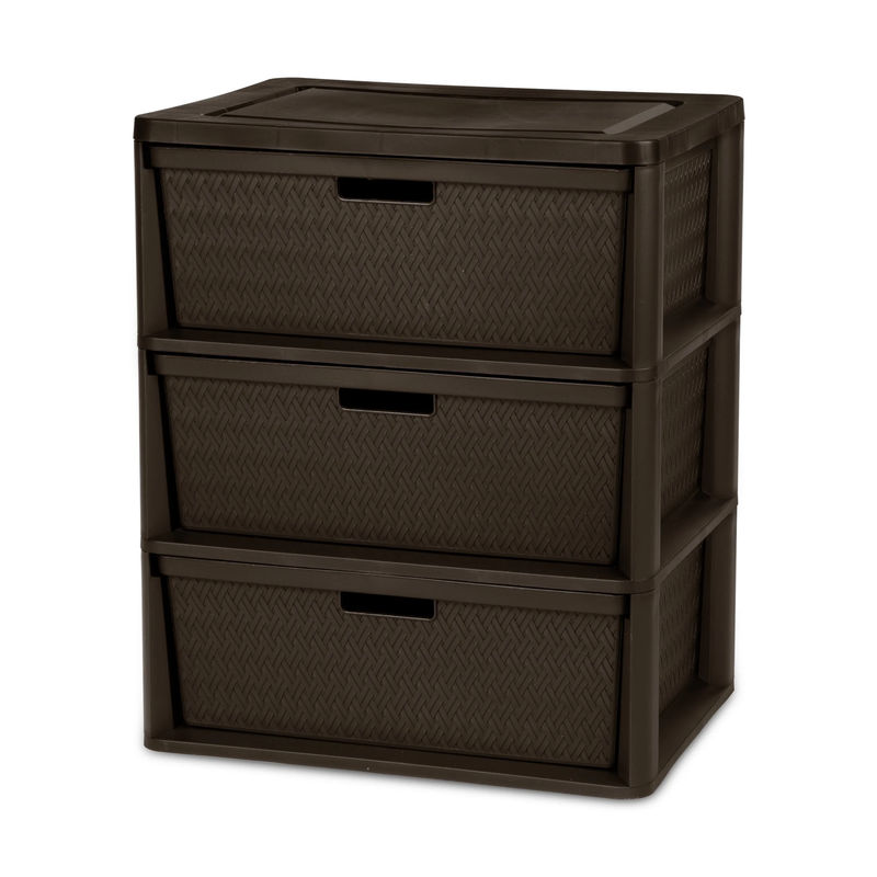 Wide 3 Drawer Tower, Easy to Assemble with Removable Decorativ...