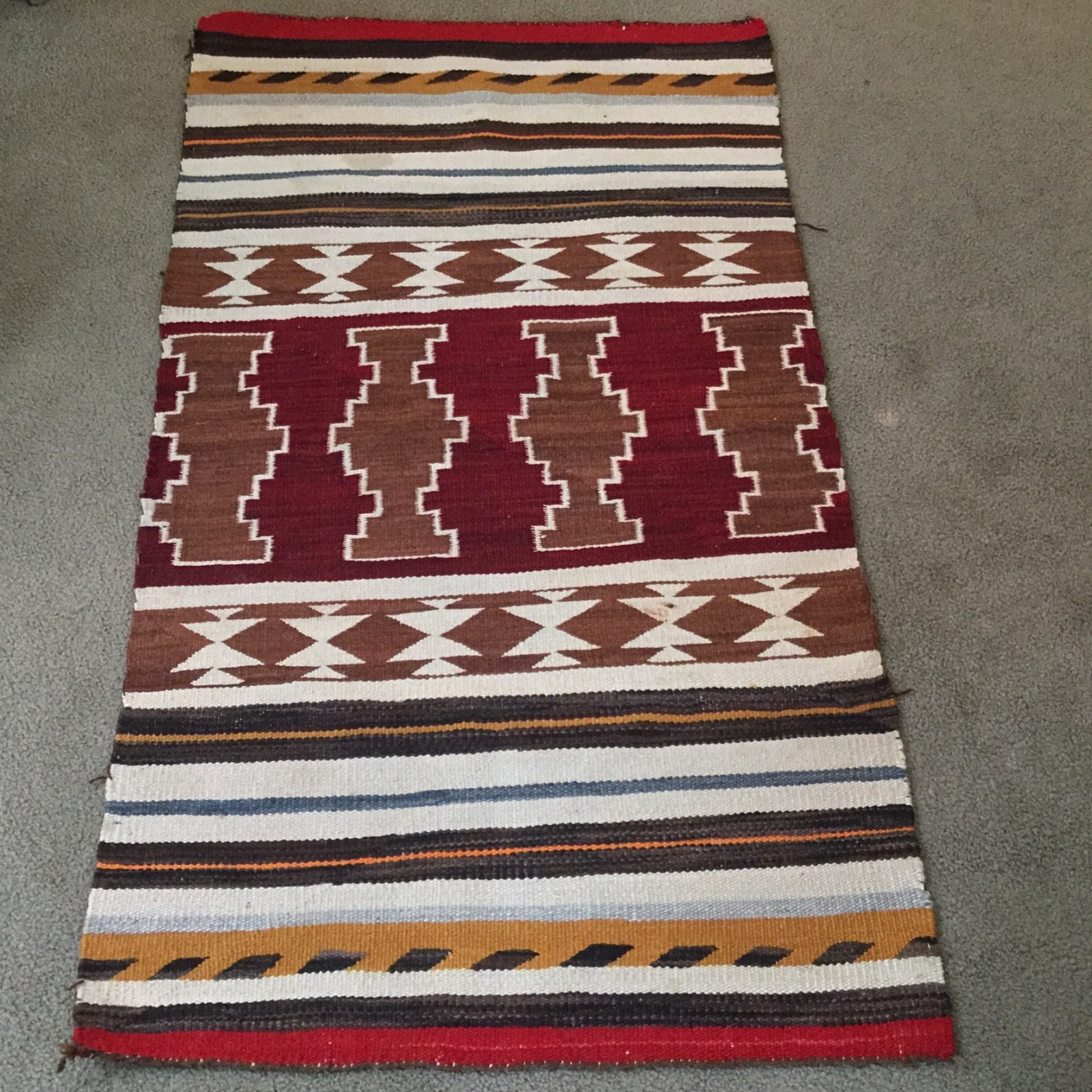 Brilliant vintage Native American Indian rug or blanket