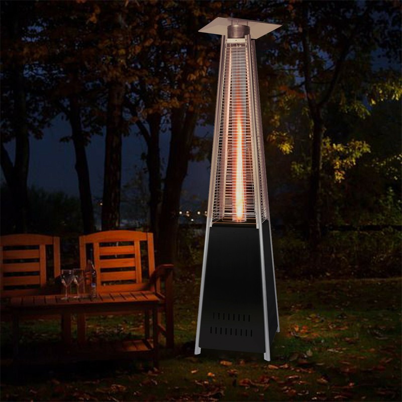 Patio Heater 42,000 BTU Pyramid Flame Outdoor Propane Heater WheelsWith Cover US