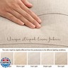 Decorative Linen Throw Pillow Covers 18x18 Set of 2 Solid handcrafted Striped Cushion Covers for Bed Soft Modern Farmhouse Neutral Pillowcase for Couch Bedroom Living Room Home Decor(Natural Beige)