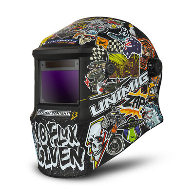 UNIMIG Impact Series Chaos Welding Helmet Automatic Darkening Mig 4 Arc U21034