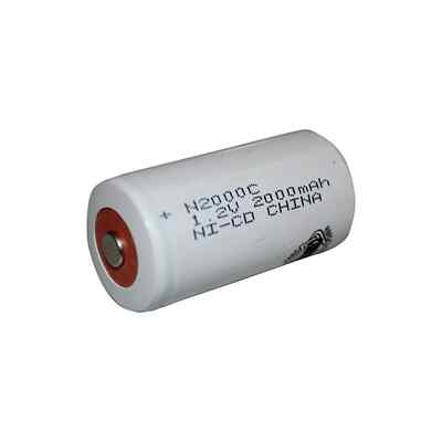 C Size Rechargeable Battery 2000mAh NiCd 1.2V Flat Top Cell