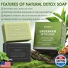 Underarm Detox Soap, 2 Pcs Armpit Detox Soap with Green Tea and Tea Tree, Charcoal and Mint for Eliminating Odor, Exfoliating, Moisturizing , Bar Soap for Legs, Knee, Feet, Hands Whole Body - 10 oz（280g）