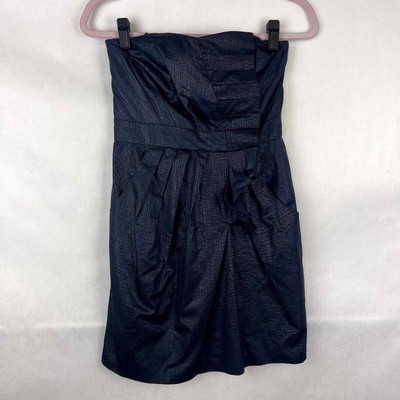 BCBGeneration Navy Blue Strapless Dress Cocktail Party Size 2 Pockets