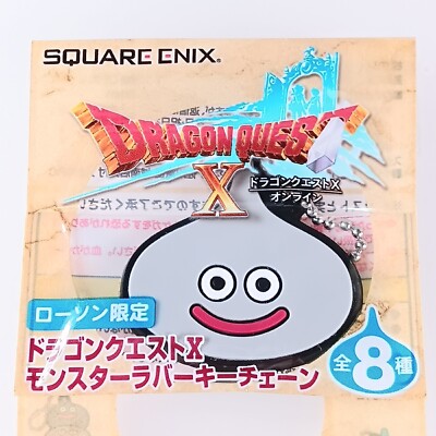 Metal Slime Dragon Quest X Monster Rubber Keychain LAWSON From Japan F/S