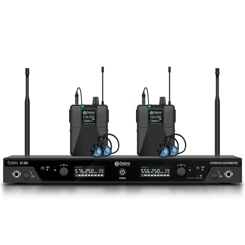 Debra UHF IEM Stereo ST-202 Professional Wireless In-Ear Monitor System 560-590M
