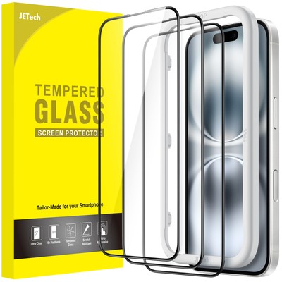 Full Coverage Screen Protector for iPhone 16/16 Plus/16 Pro/16 Pro Max, 3-Pack