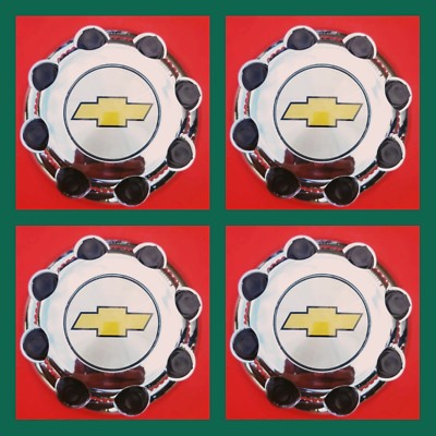 4 PCS Chevy Express Van 2500 3500 CHROME Center Hub Caps 9597163 8 LUGS CAPS SET