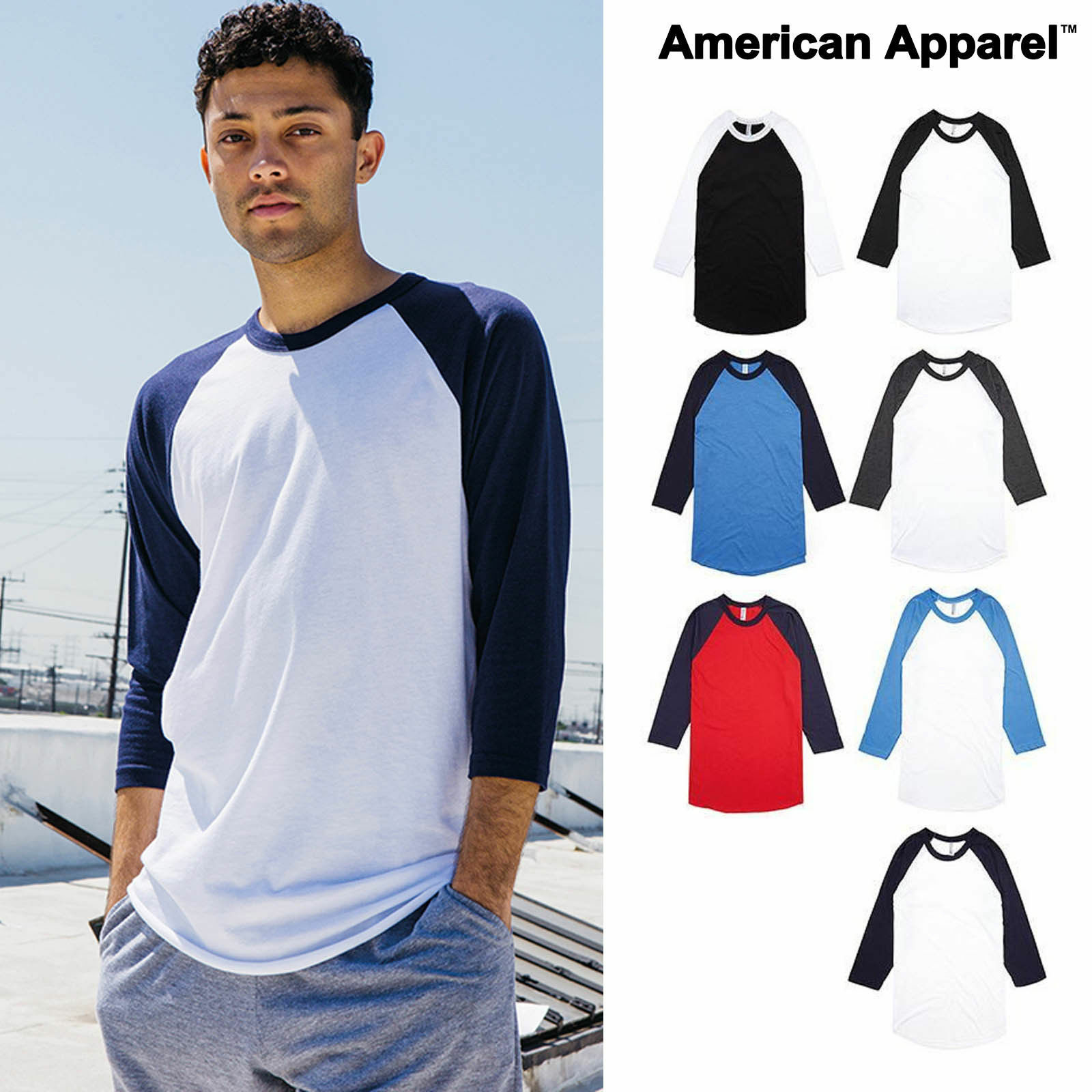 american apparel baseball tee