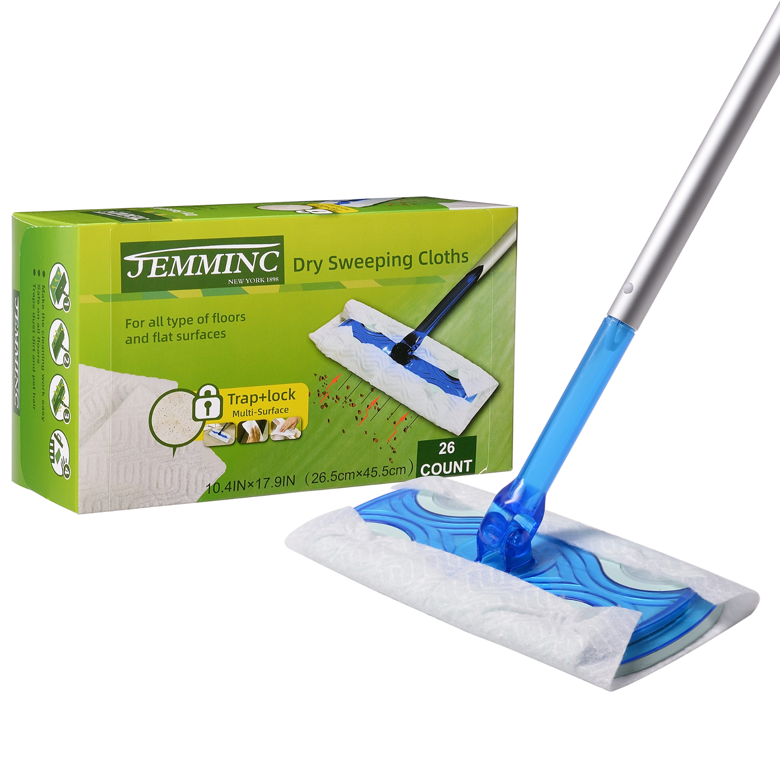  Sweeper Dry Sweeping Pad Refills for Dusters Floor Mop, Gain 32-52 Count