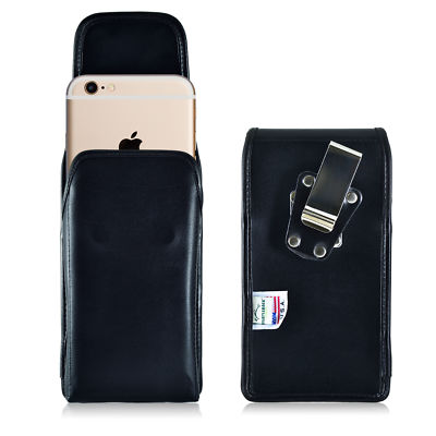 Turtleback Apple iPhone 6S Leather Vertical Phone Holster Pouch Case, Metal Clip