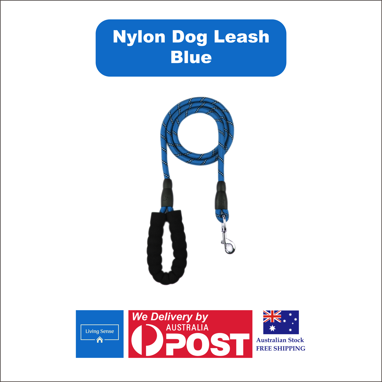 Nylon Dog Leash Heavy Duty Lead with Padded Handle and Reflective Threads 1.2cm - Picture 7 of 9