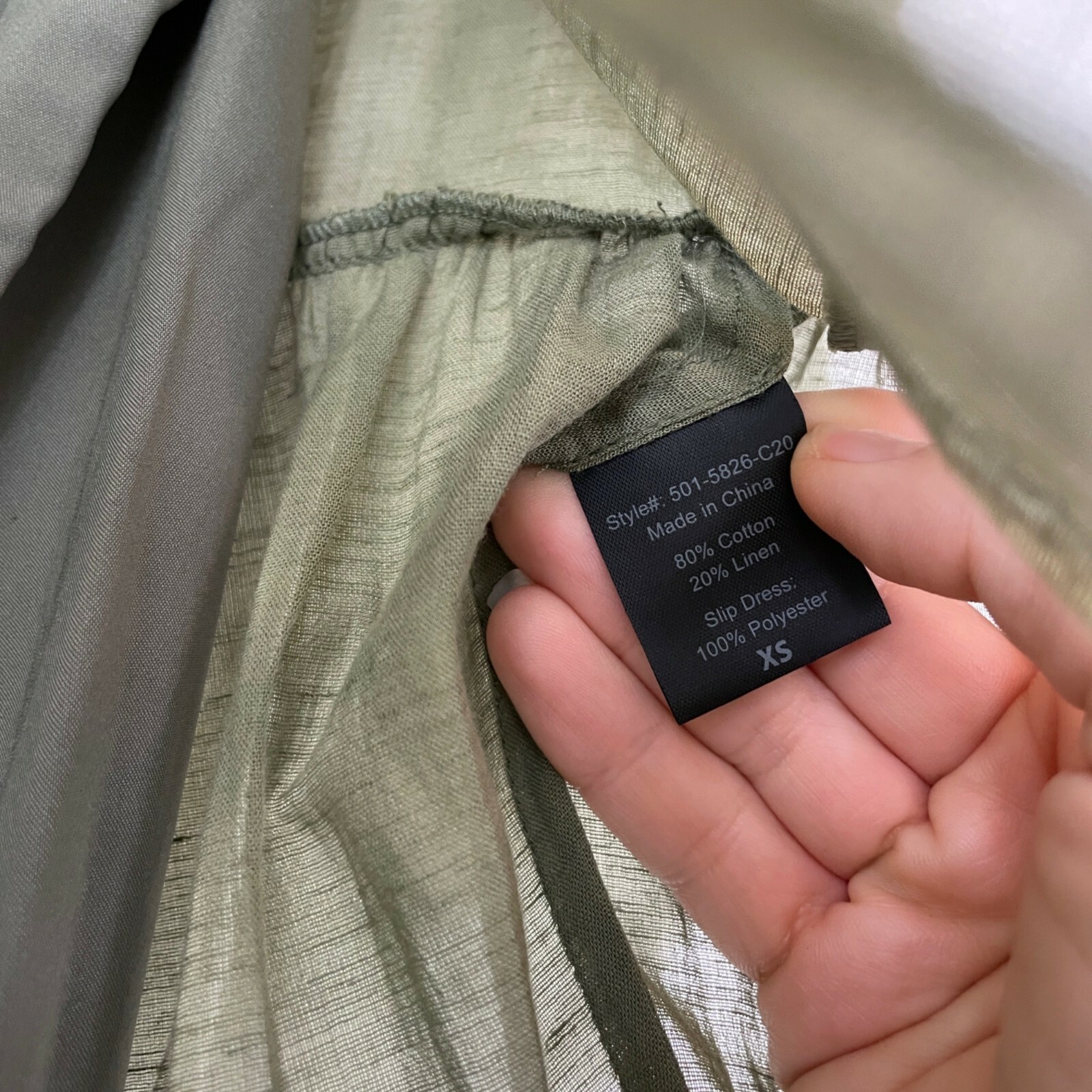 Pre-owned Jenni Kayne James Tiered A-line Dress 3/4 Sleeve Moss Green Xs