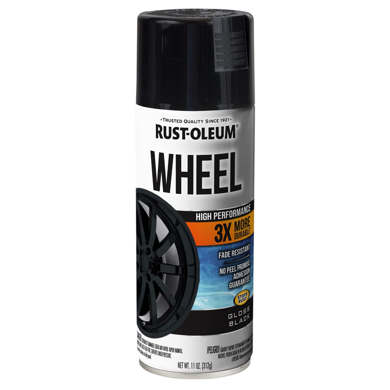 Automotive Wheel 3X Gloss Spray Paint, Black, 11 Oz