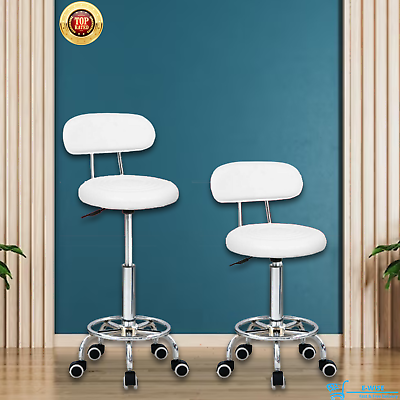 Home Office Stool Chair Faux Leather Computer Desk Bar Stool Adjustable Swivel