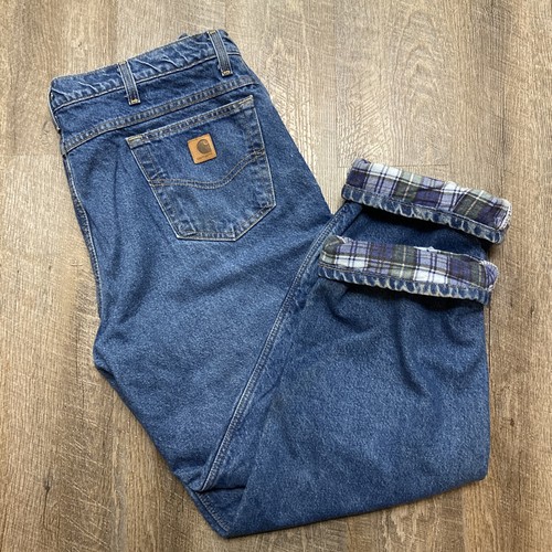 【USA製】【38×32】Carhartt 裏地ネル デニム B21DST USA製】【38×32】Carhartt カーハート 裏地ネル デニム B21DST