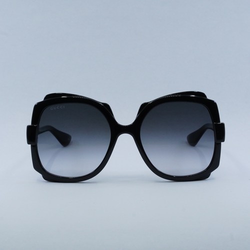 Pre-owned Gucci Gg1431s 001 Black/gradient Grey 57-20-135 Sunglasses In Gray