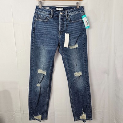 Vigoss Frankie High Rise Slime Straight Leg Jeans Womens Size 27 Blue NEW NWT