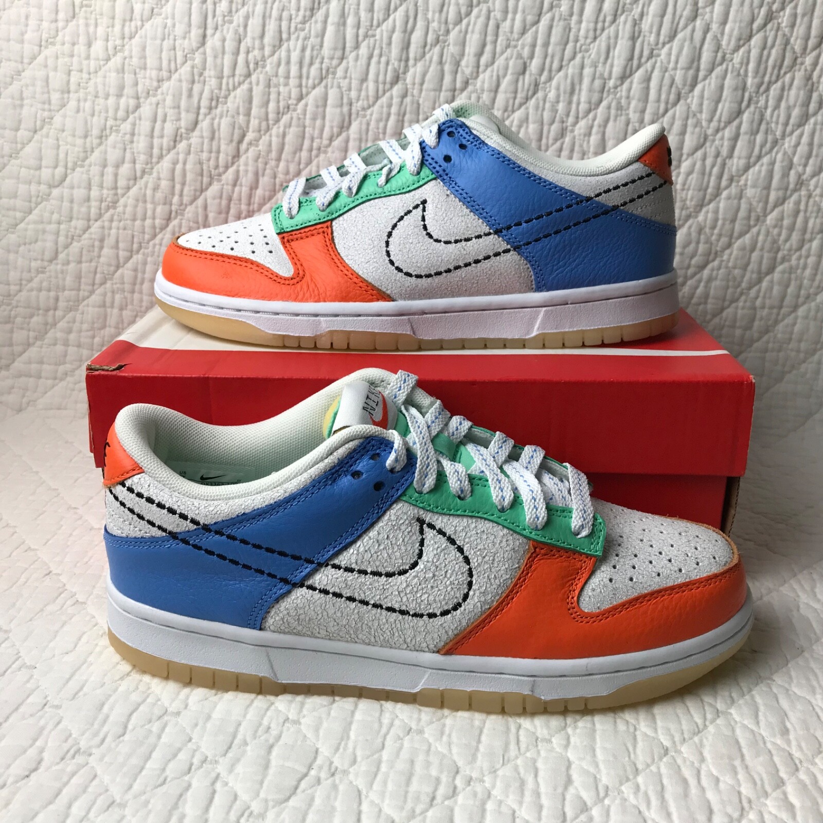 NIKE DANK LOW(GS) ２３cm Nike Dunk Low (GS) Shoes Youth SZ 5Y White/Black-Safety Orange