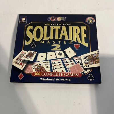 SOLITAIRE MASTER 2 Video Game PC CD ROM Windows 95/98/ME 300 Games!